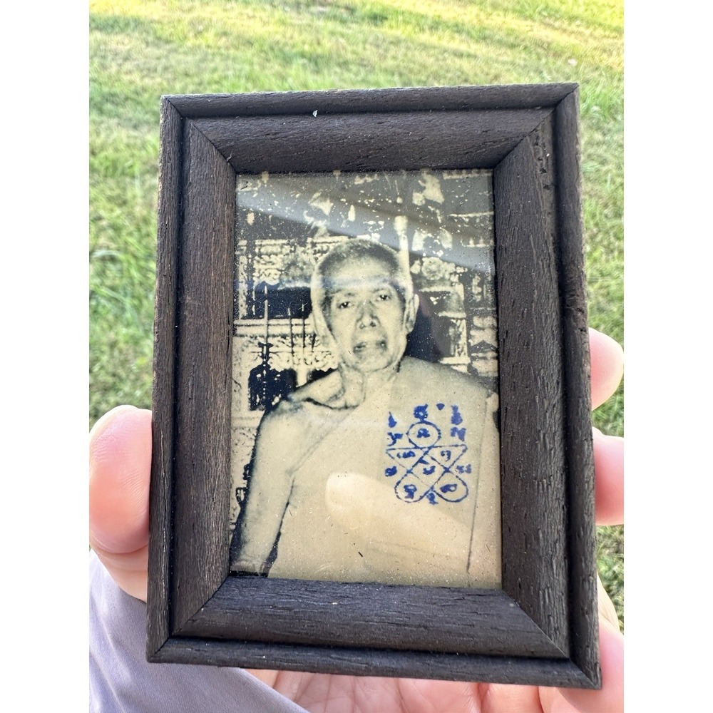 Ajarn Tim Wat Ra-HarnRai Framed Picture Thai Amuletรูปอาจารย์ทิมวัดละหารไร่3"x4"